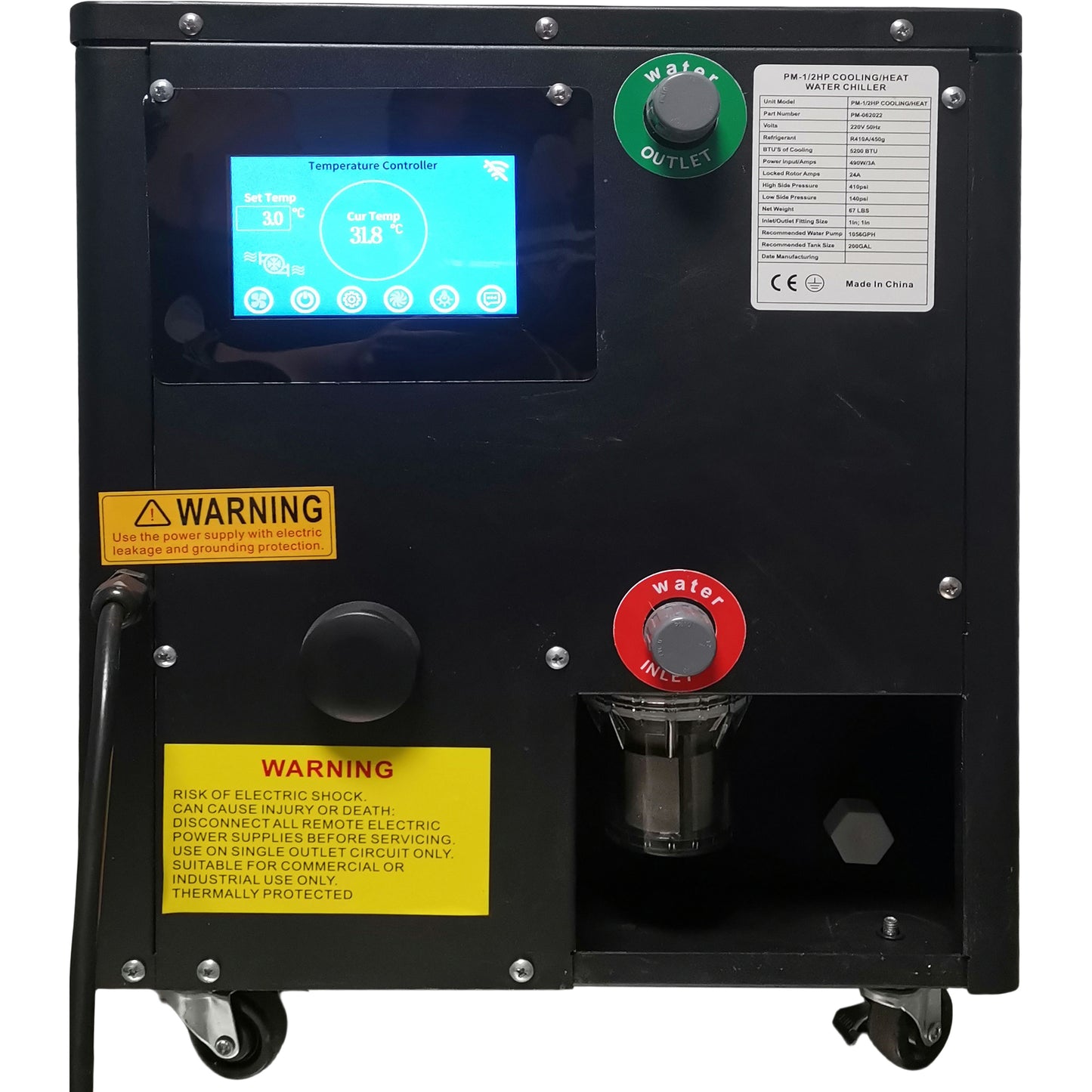 2550W and 2700W Cooling Power Water Chiller for Ice Bath With IPX4 and LCD Touch Screen
