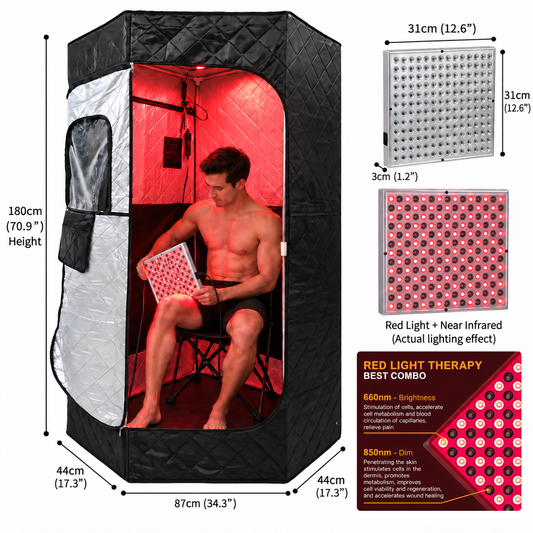 Portable Infrared Sauna Near Infrared(850nm) + red light(660nm) + Far Infrared(5000-15000nm)